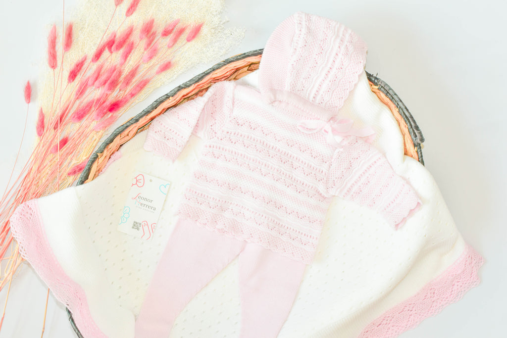 Knitted Lines Cotton in Pink