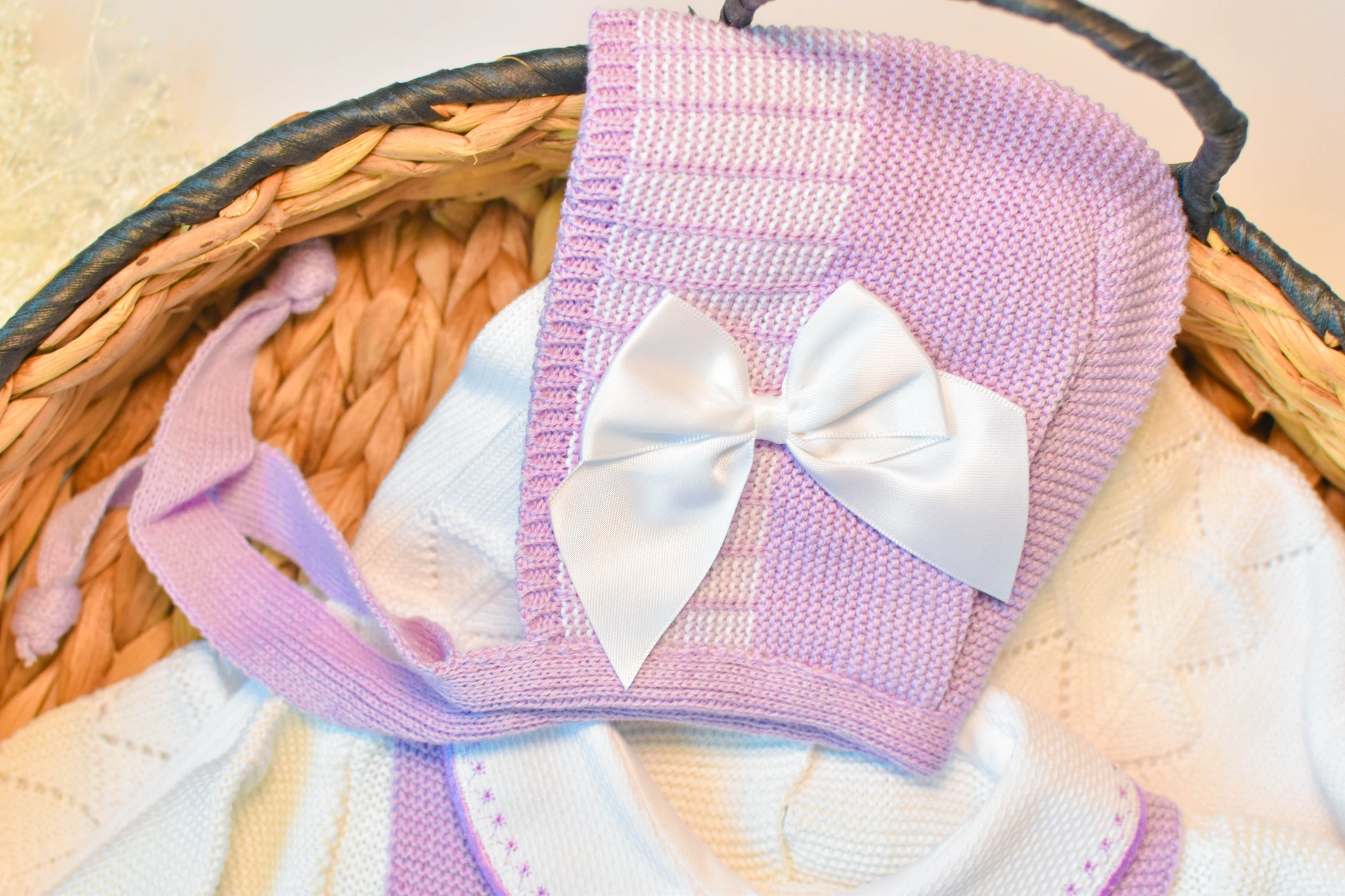 Romper Knitted Newborn set in Purple