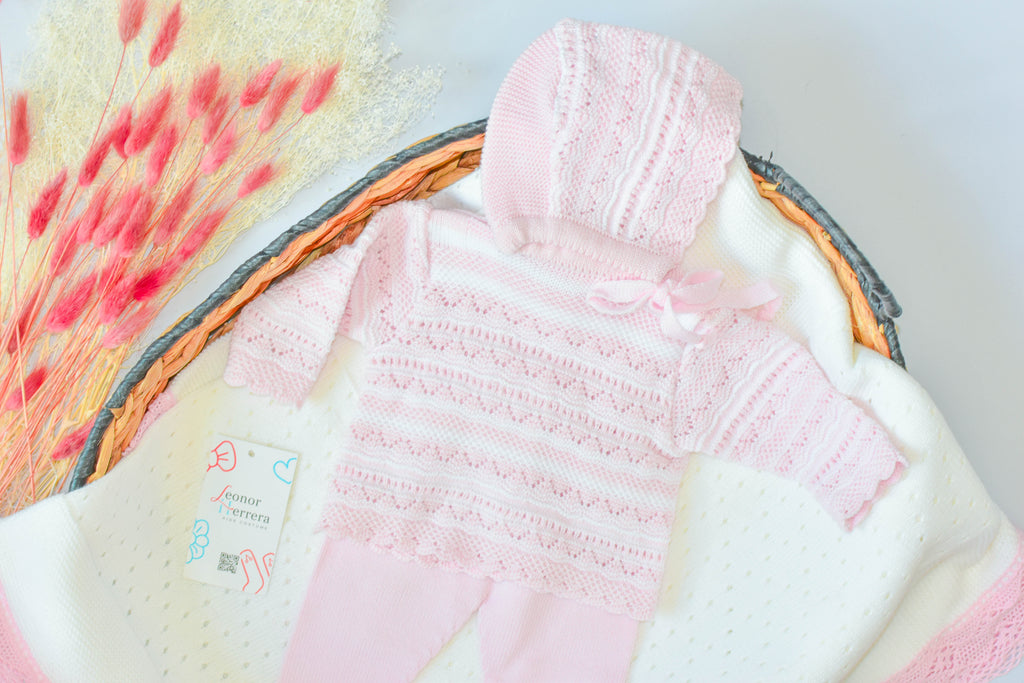 Knitted Lines Cotton in Pink