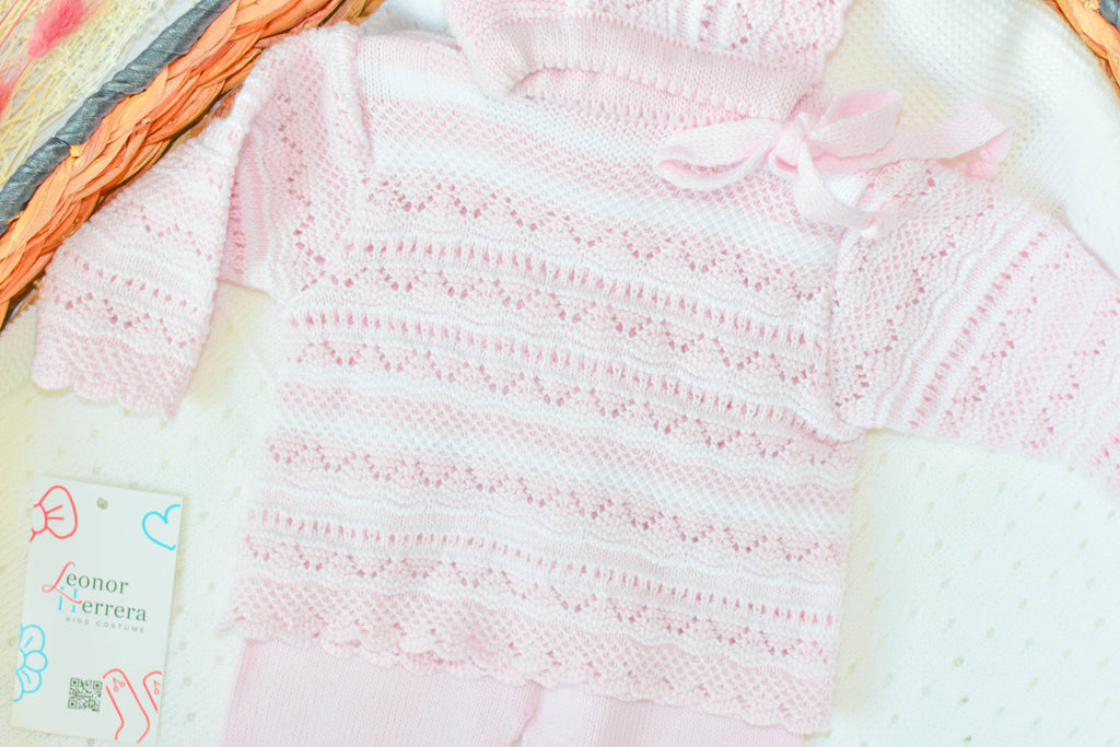 Knitted Lines Cotton in Pink