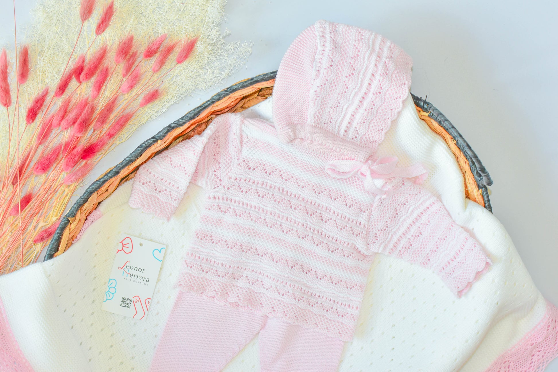 Knitted Lines Cotton in Pink