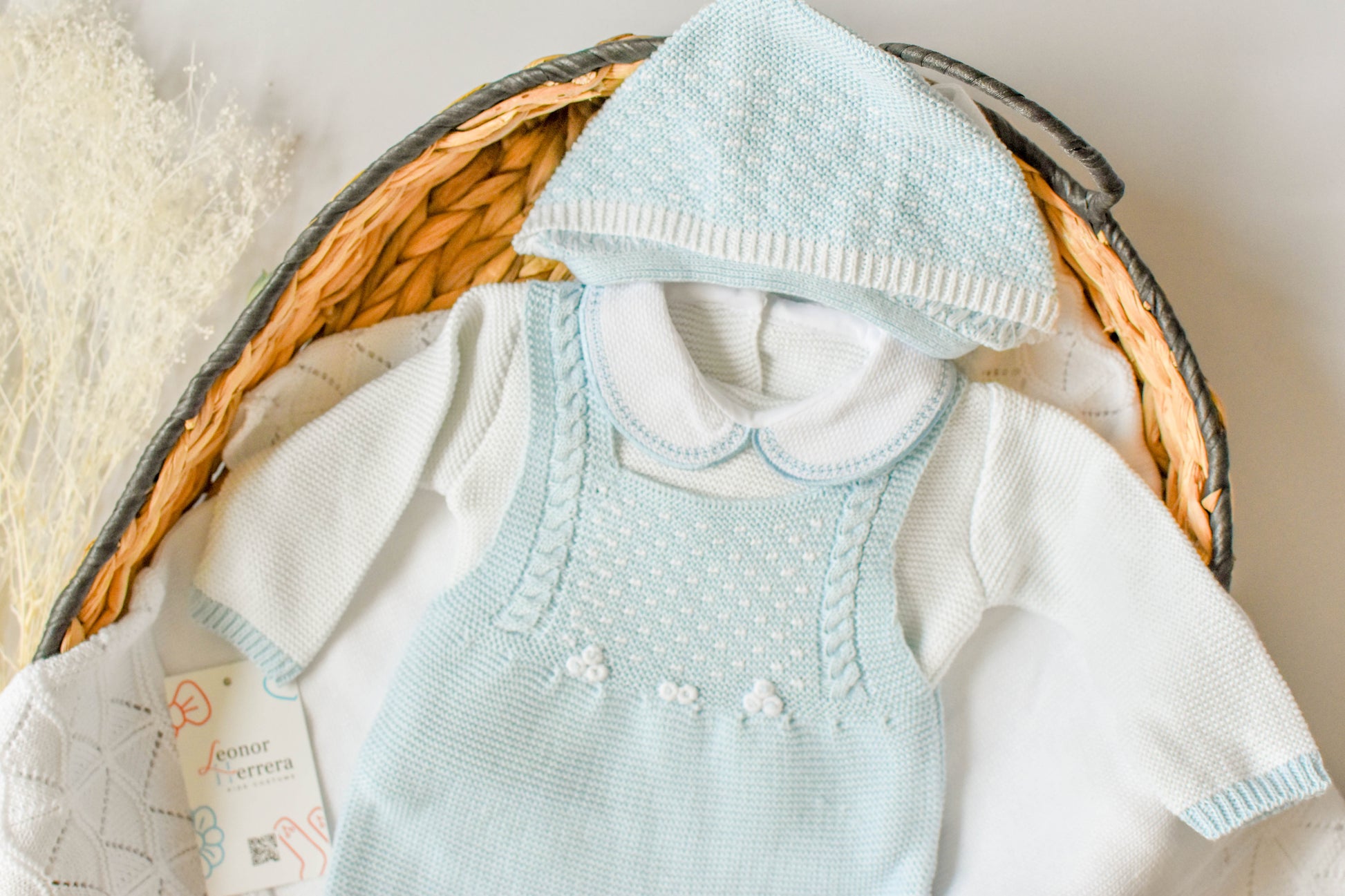 Knitted Newborn set in Sky Blue