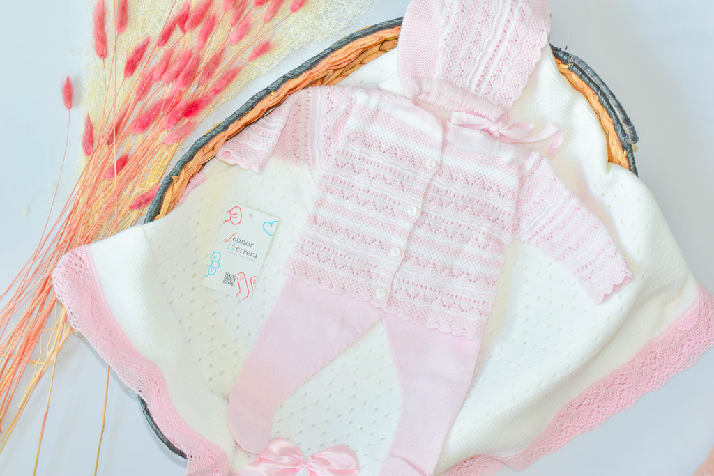 Knitted Lines Cotton in Pink