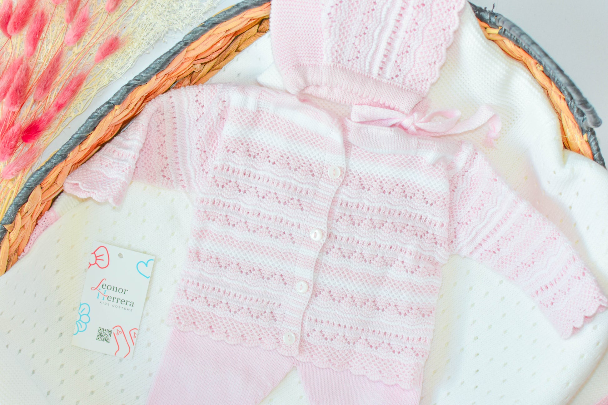 Knitted Lines Cotton in Pink