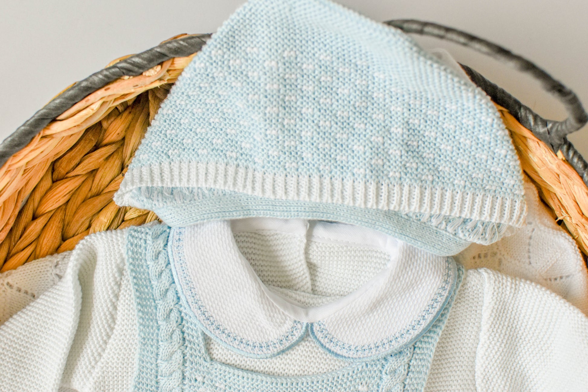 Knitted Newborn set in Sky Blue