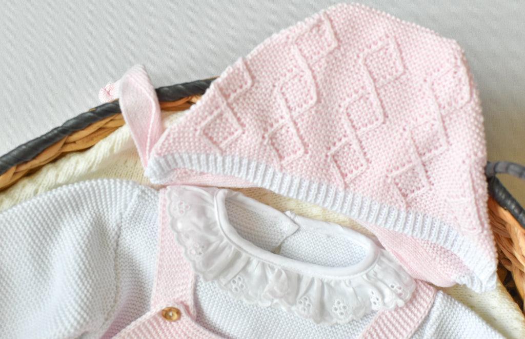 Romper Knit Diamond Set in Pink