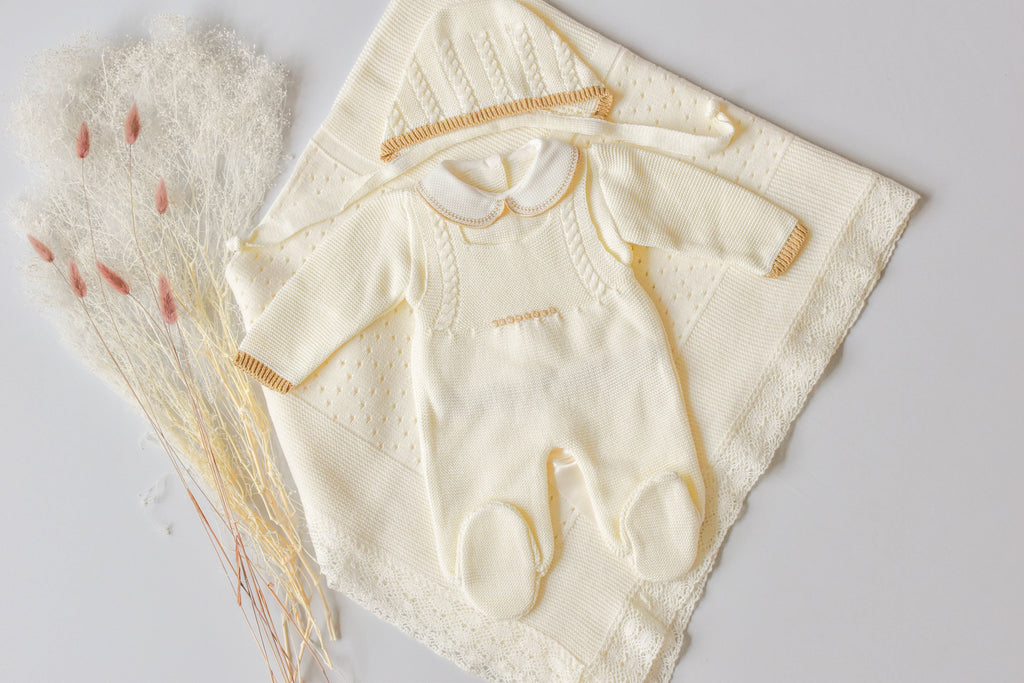 Romper Doble Cable in Beige