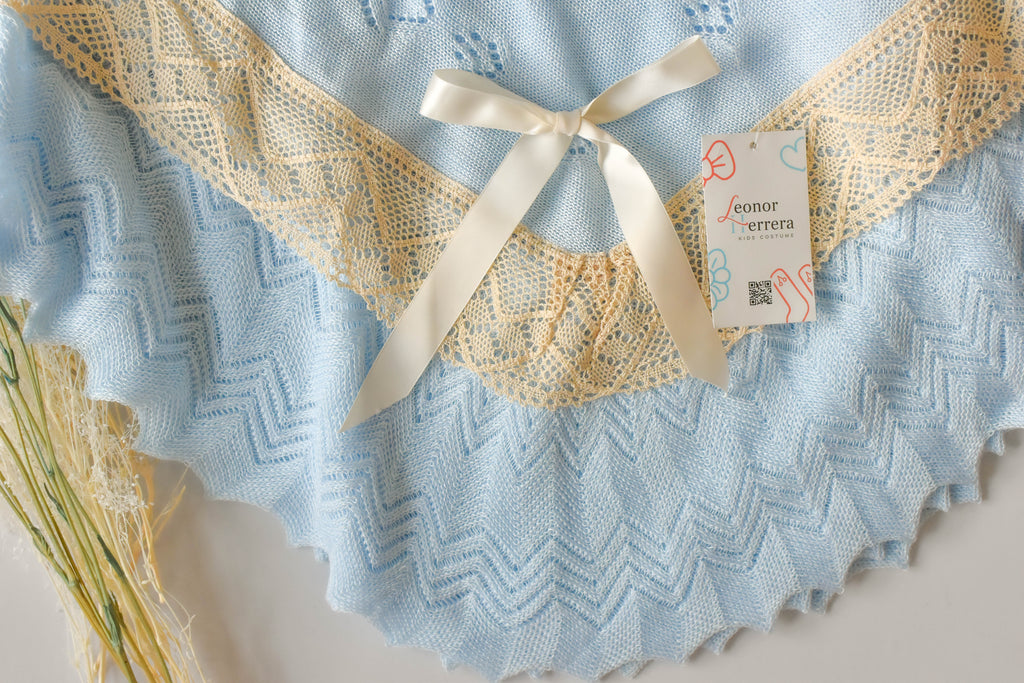 Blanket Bow Lace in Sky Blue