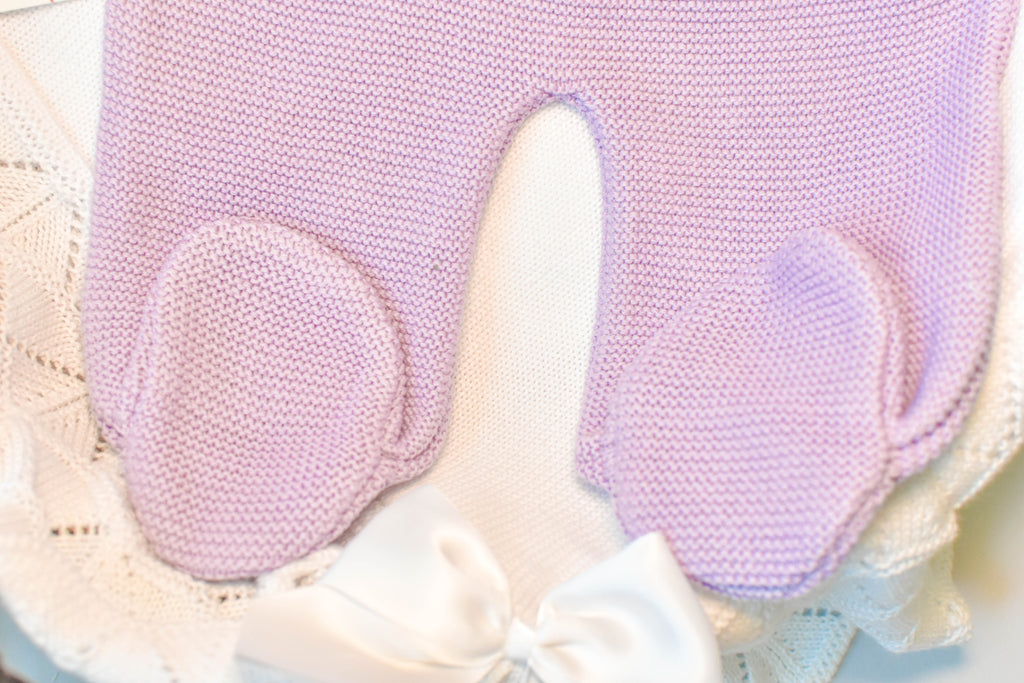 Knitted Newborn set in Purple