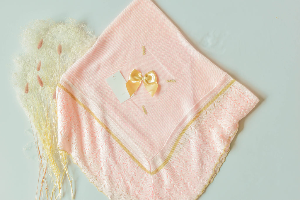 Blanket Embriodery Bow in Pink
