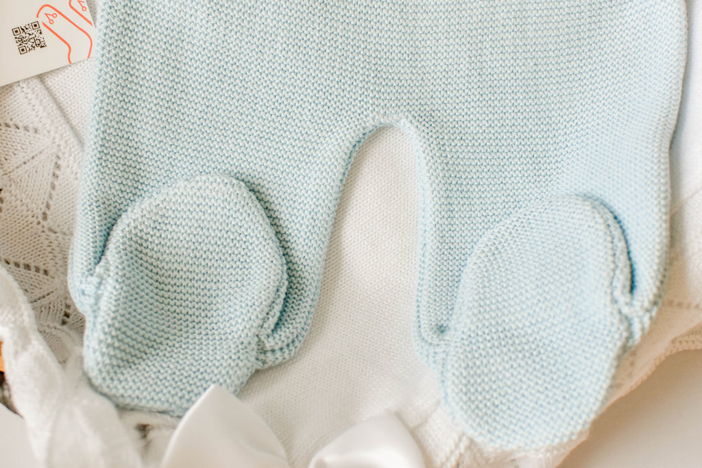 Knitted Newborn set in Sky Blue