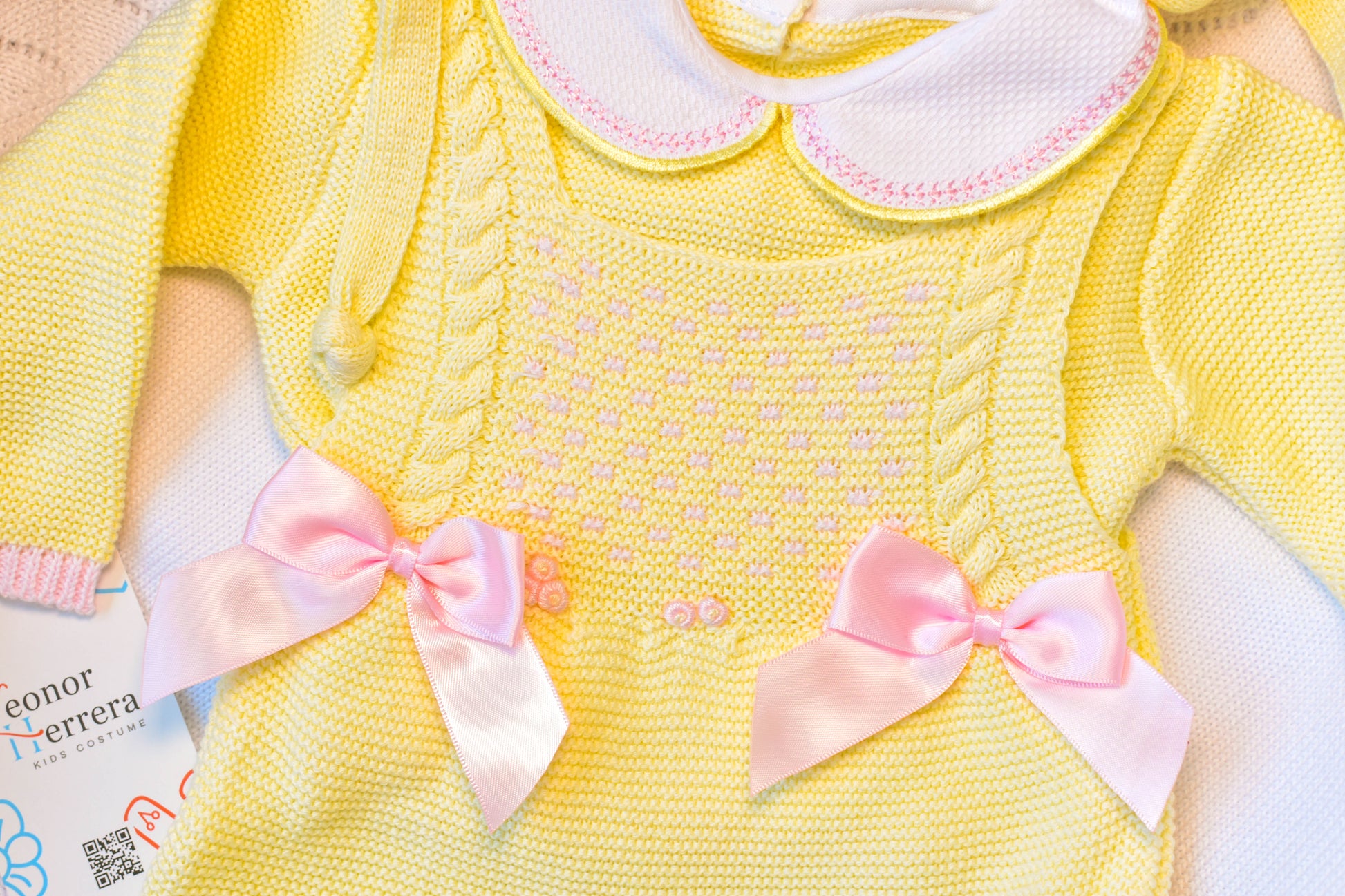 Knitted Newborn Girl set Yellow