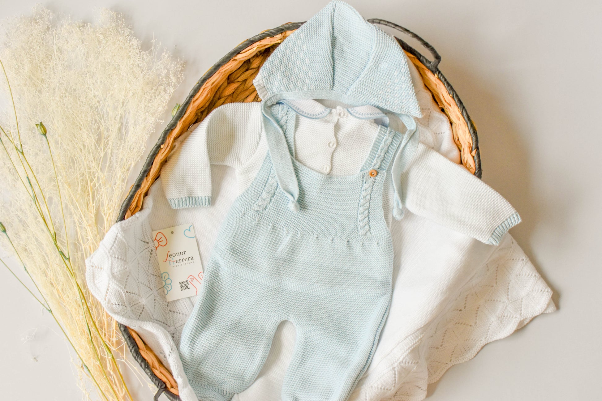 Knitted Newborn set in Sky Blue