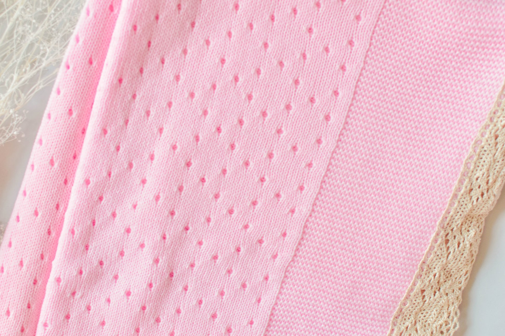 Luxury Big Bow Newborn Blanket in Pink