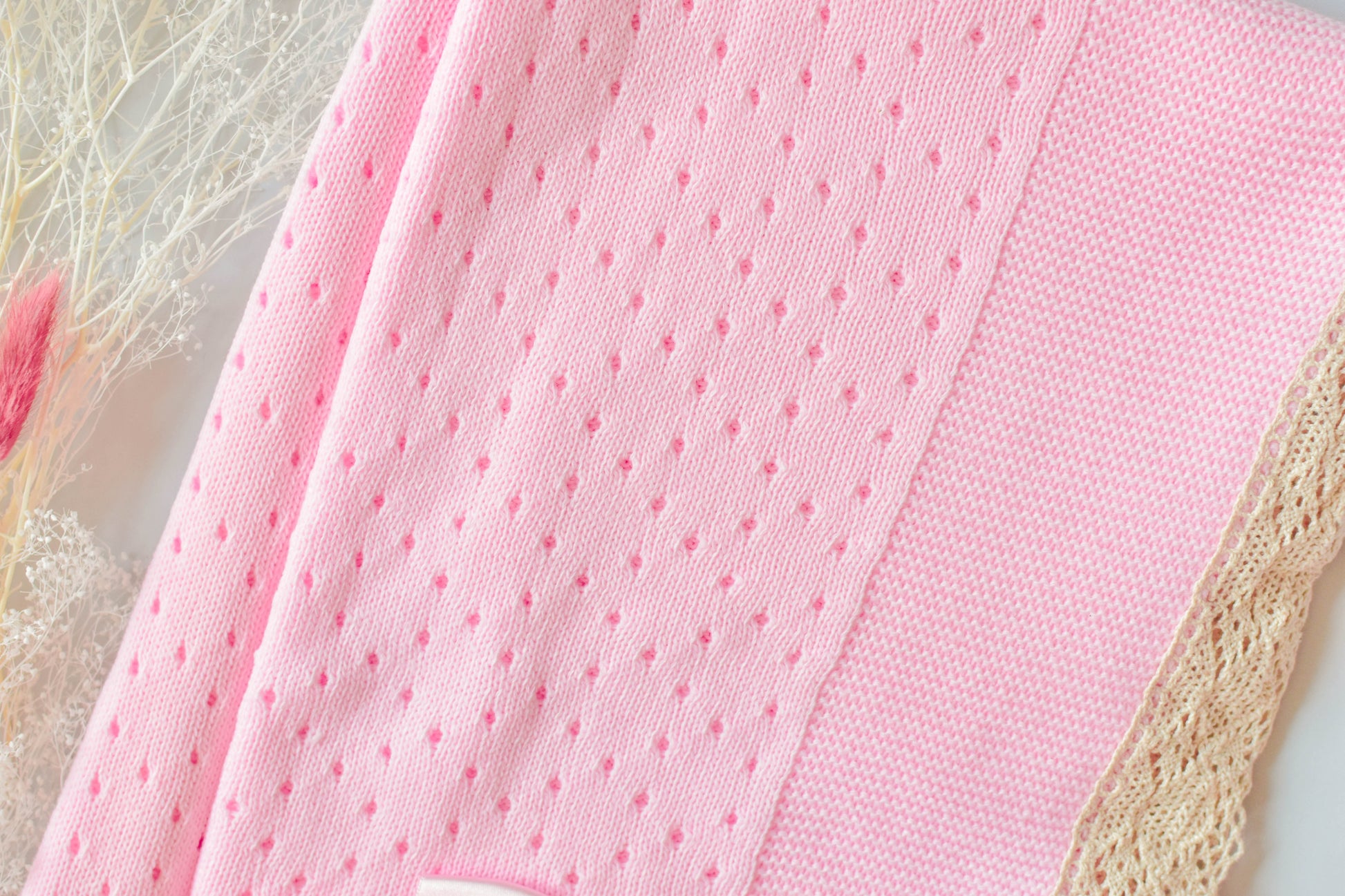 Luxury Big Bow Newborn Blanket in Pink