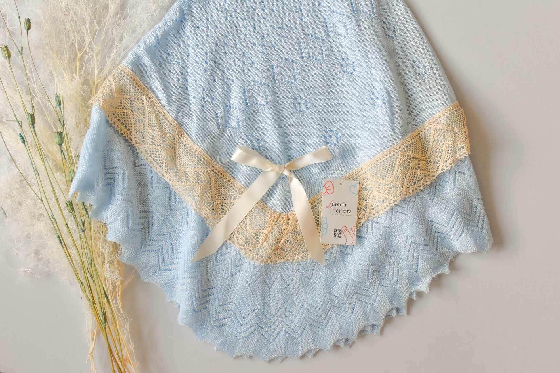 Blanket Bow Lace in Sky Blue