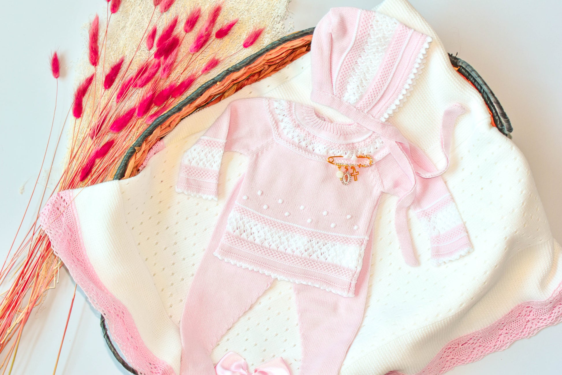 Knit Cotton Set in Pink
