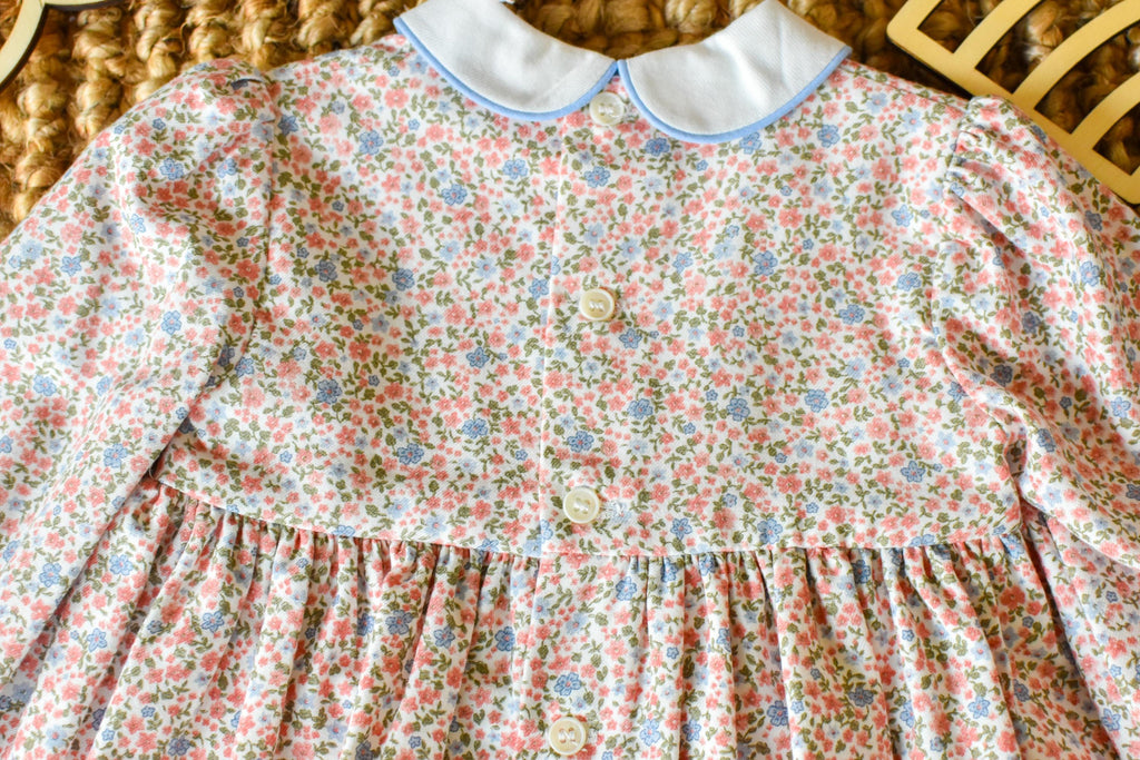 Dress with bonnet in old rose