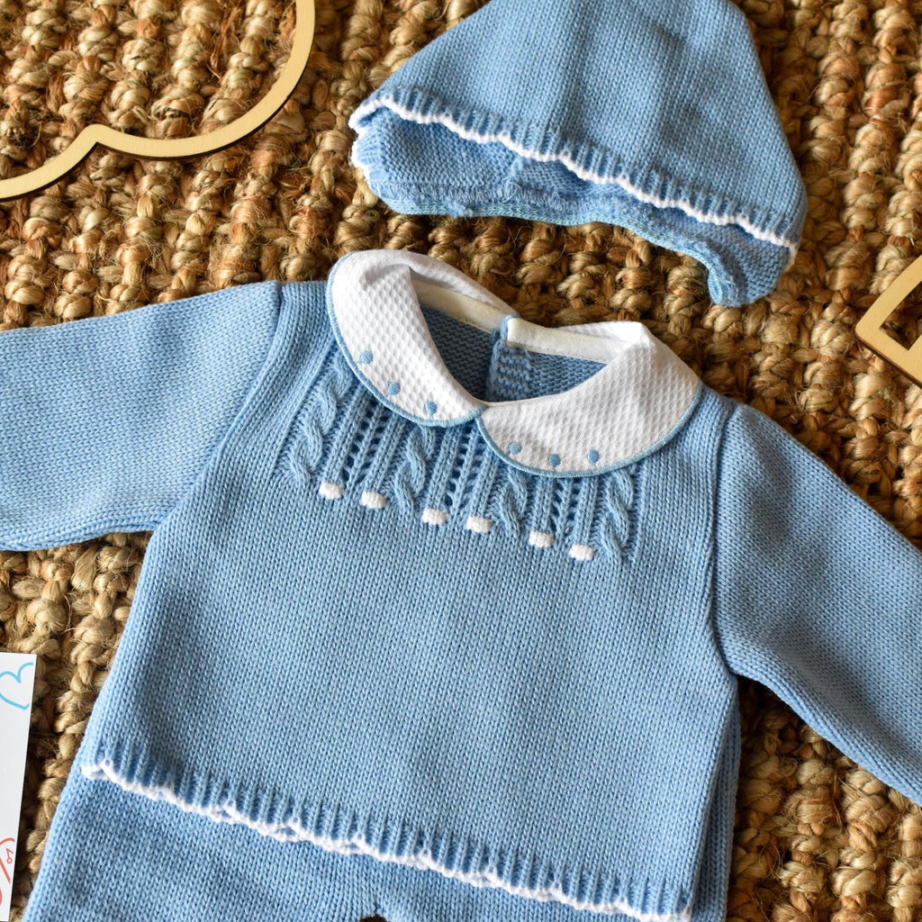 Knit Embroidery Set in Blue