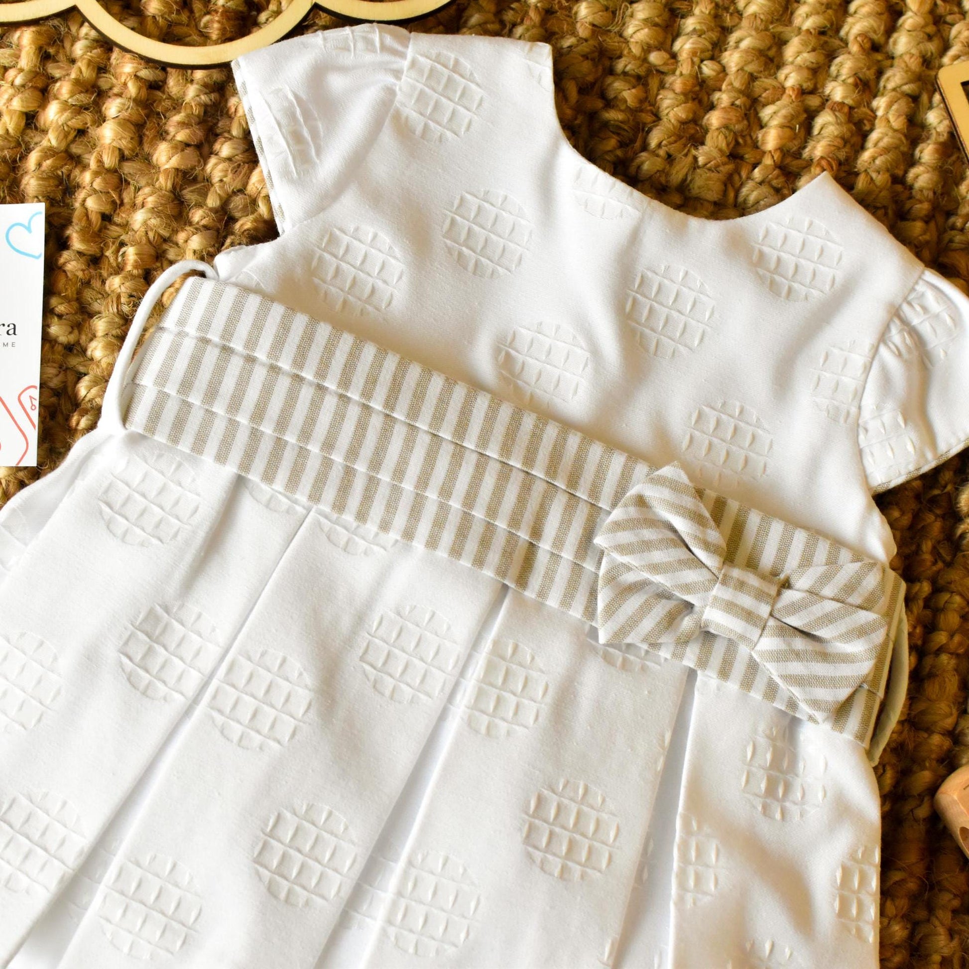 Ceremonial Dress with Bow in Pearl