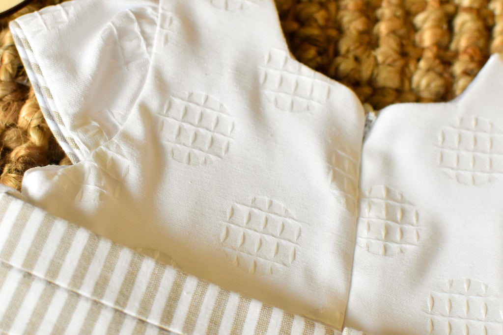 Ceremonial Dress with Bow in Pearl