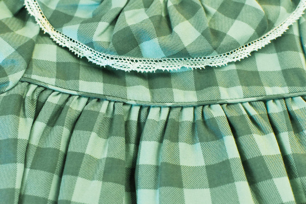 Vichy Dress for Girl in Green