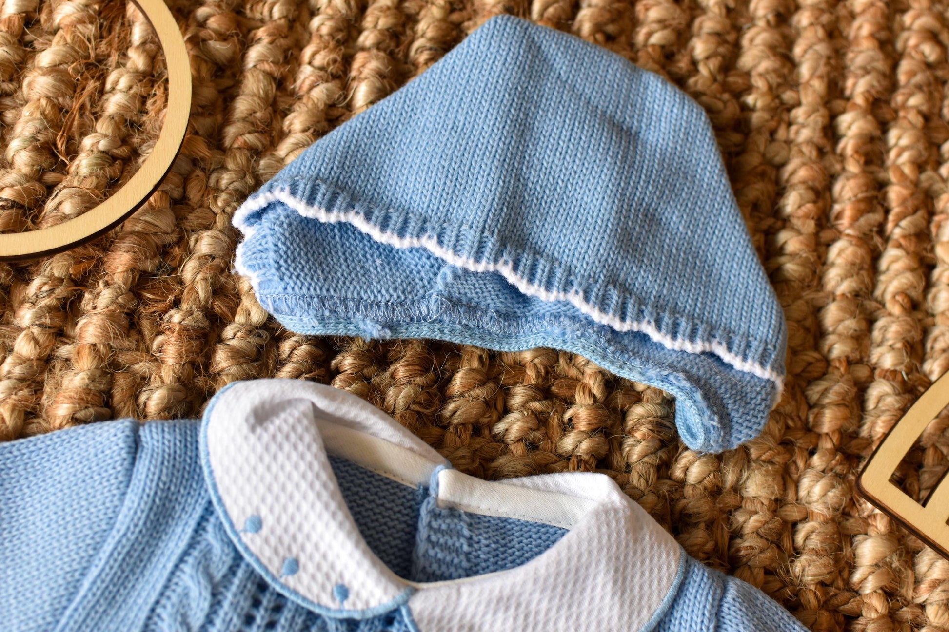 Knit Embroidery Set in Blue