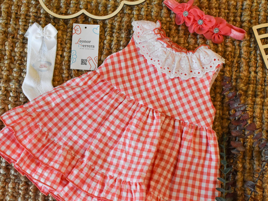 Dress Square in coral Red