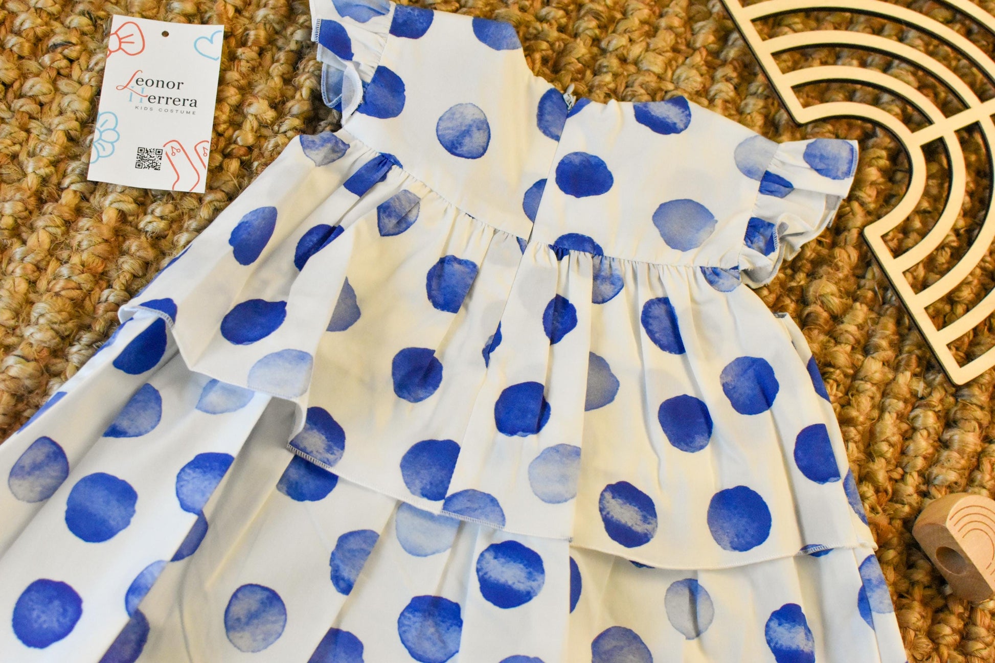 Girl Dress circles in Blue