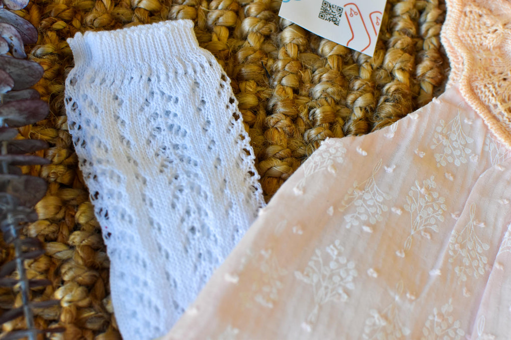 Dress with Bonnet in Salmon