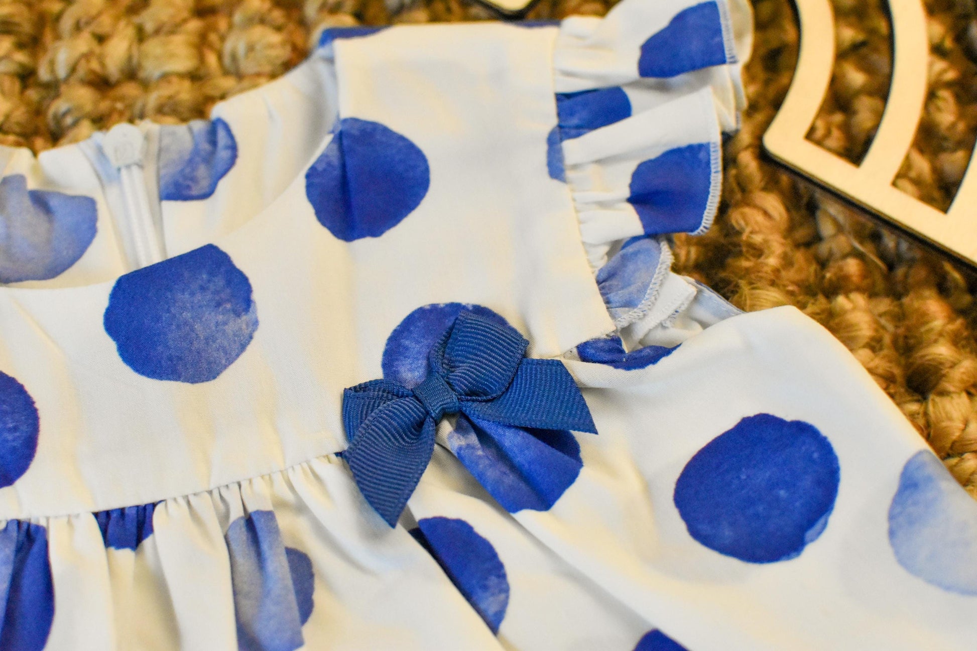 Girl Dress circles in Blue