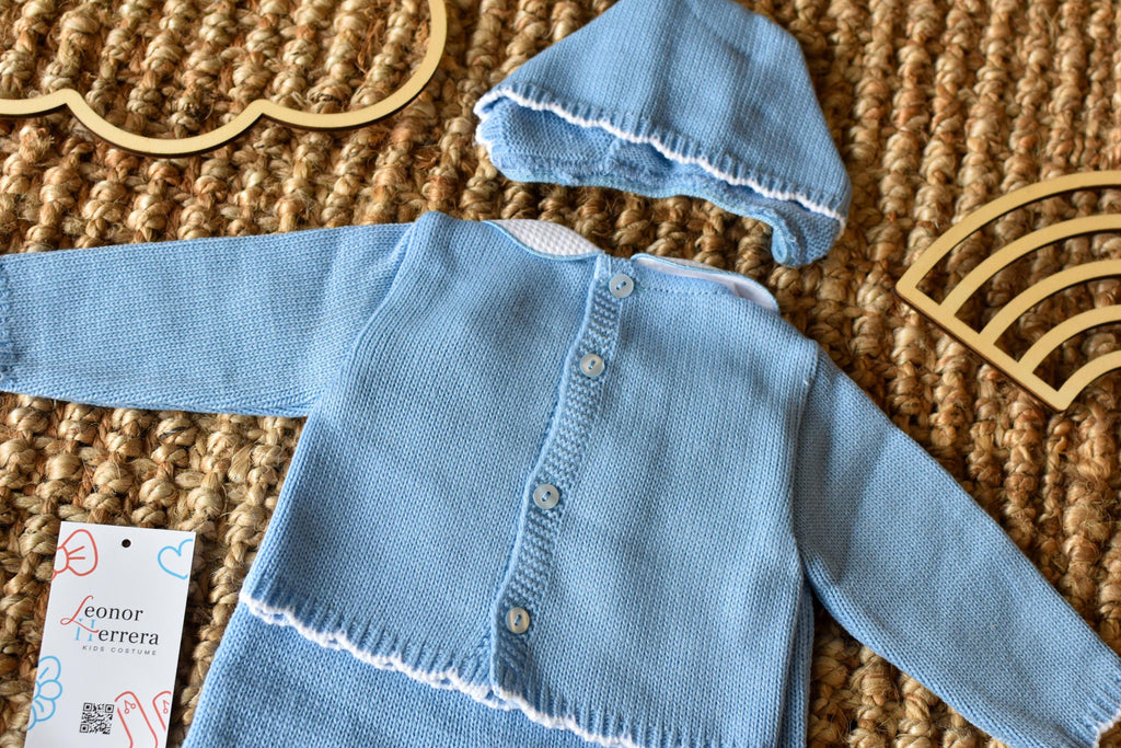 Knit Embroidery Set in Blue