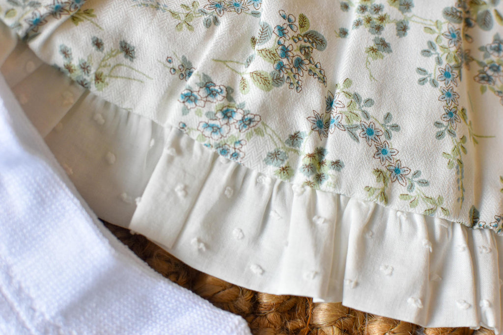 Knit Dress Flowers in Green