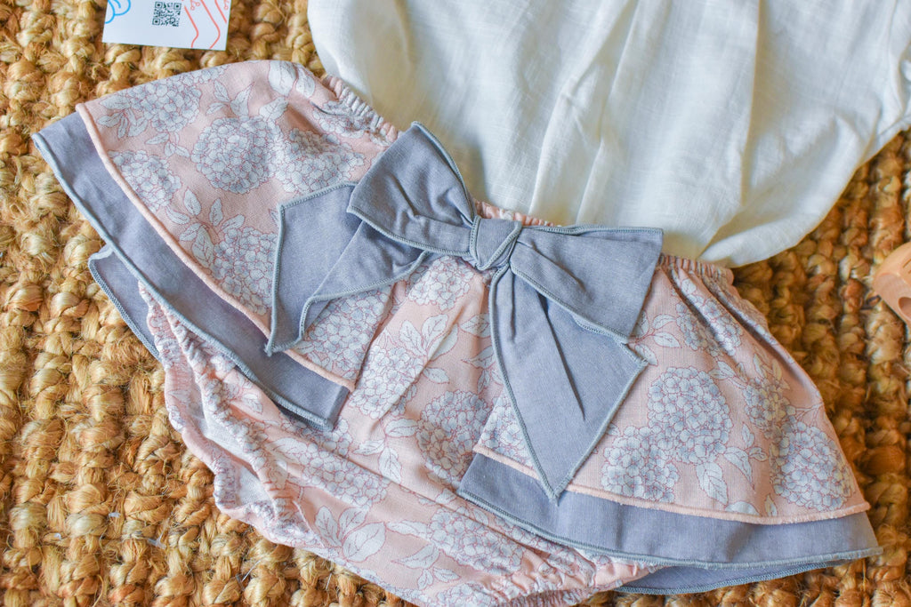 Girl Set with flowers in old rose