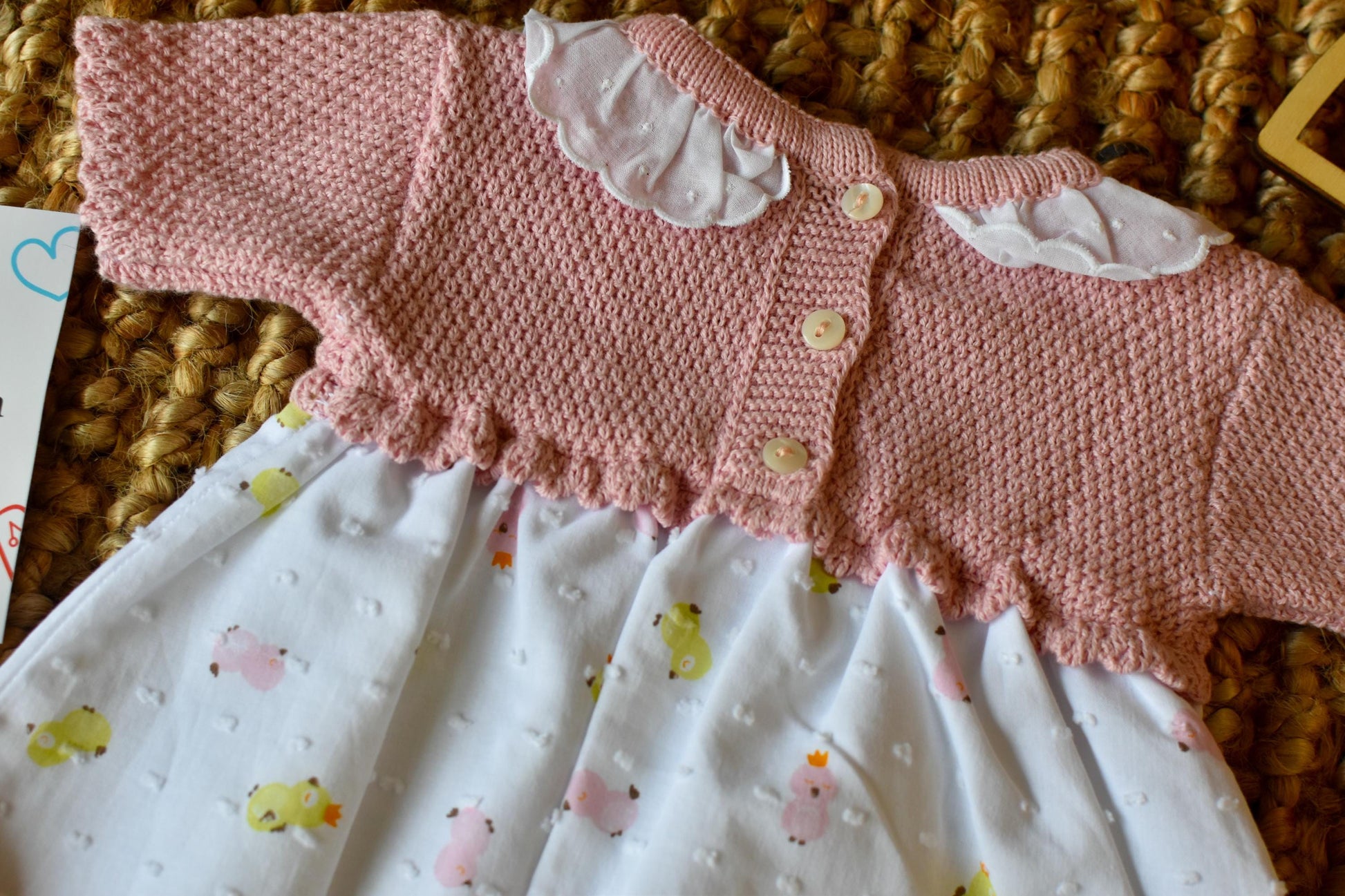 Knit Duck Dress with Socks in Pink