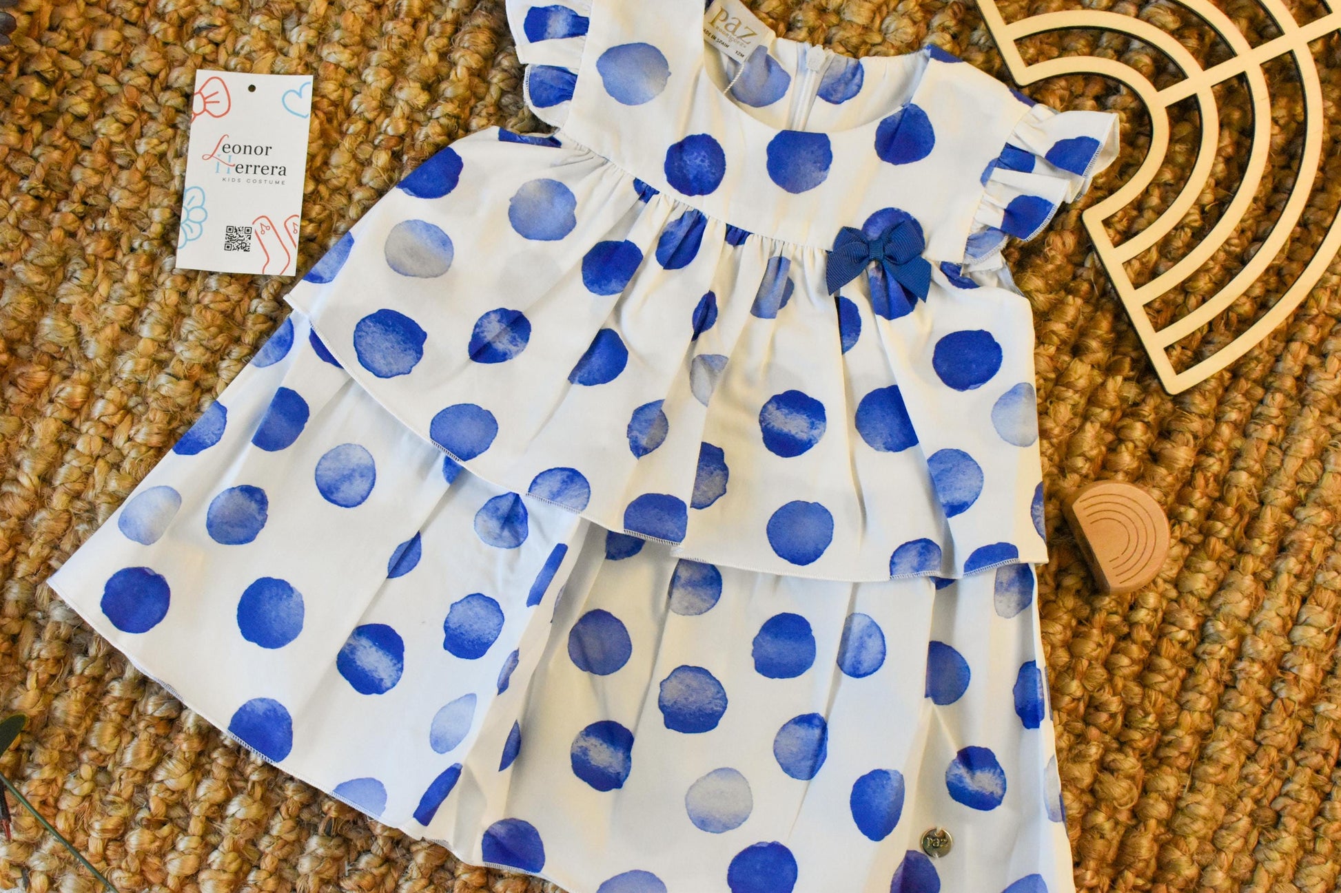 Girl Dress circles in Blue