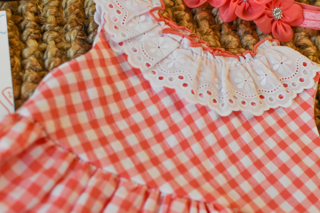 Dress Square in coral Red