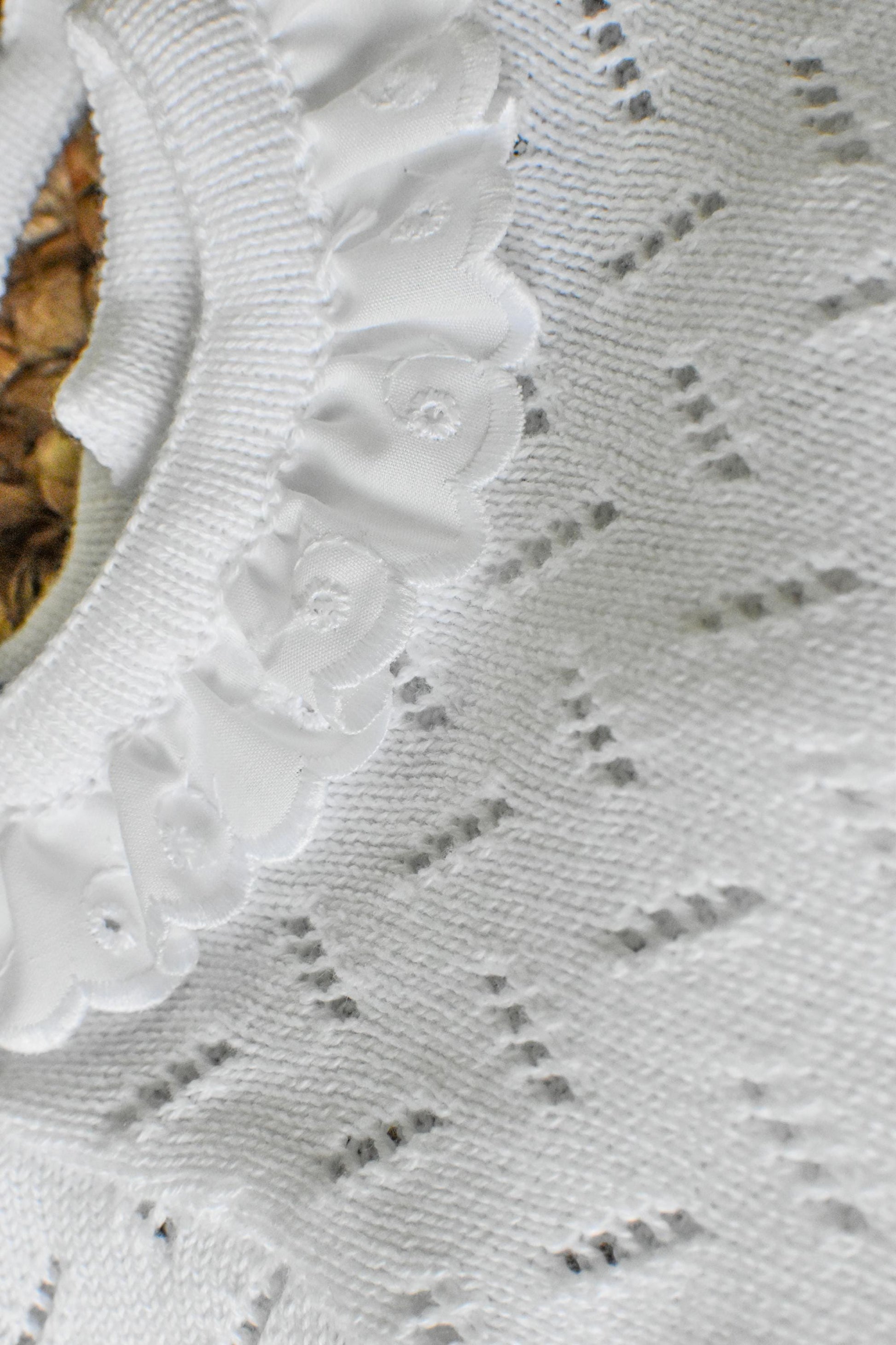 Knit Point Design in White