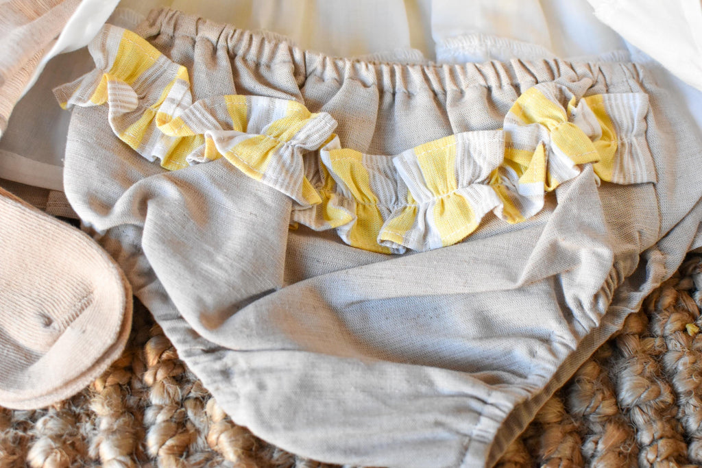 Girl Dress with lines and fabric Swiss