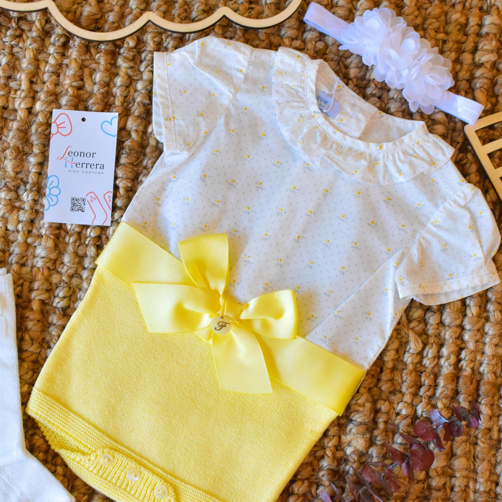 Body Set With Bor in Yellow