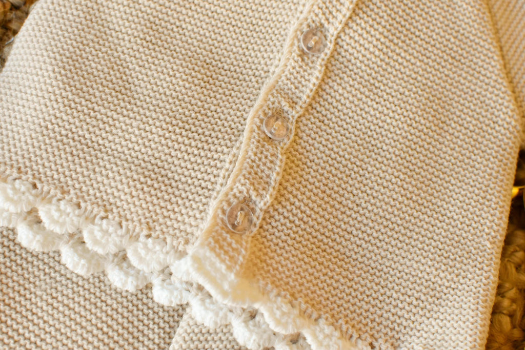 Knitted Small Lace and Points in Camel