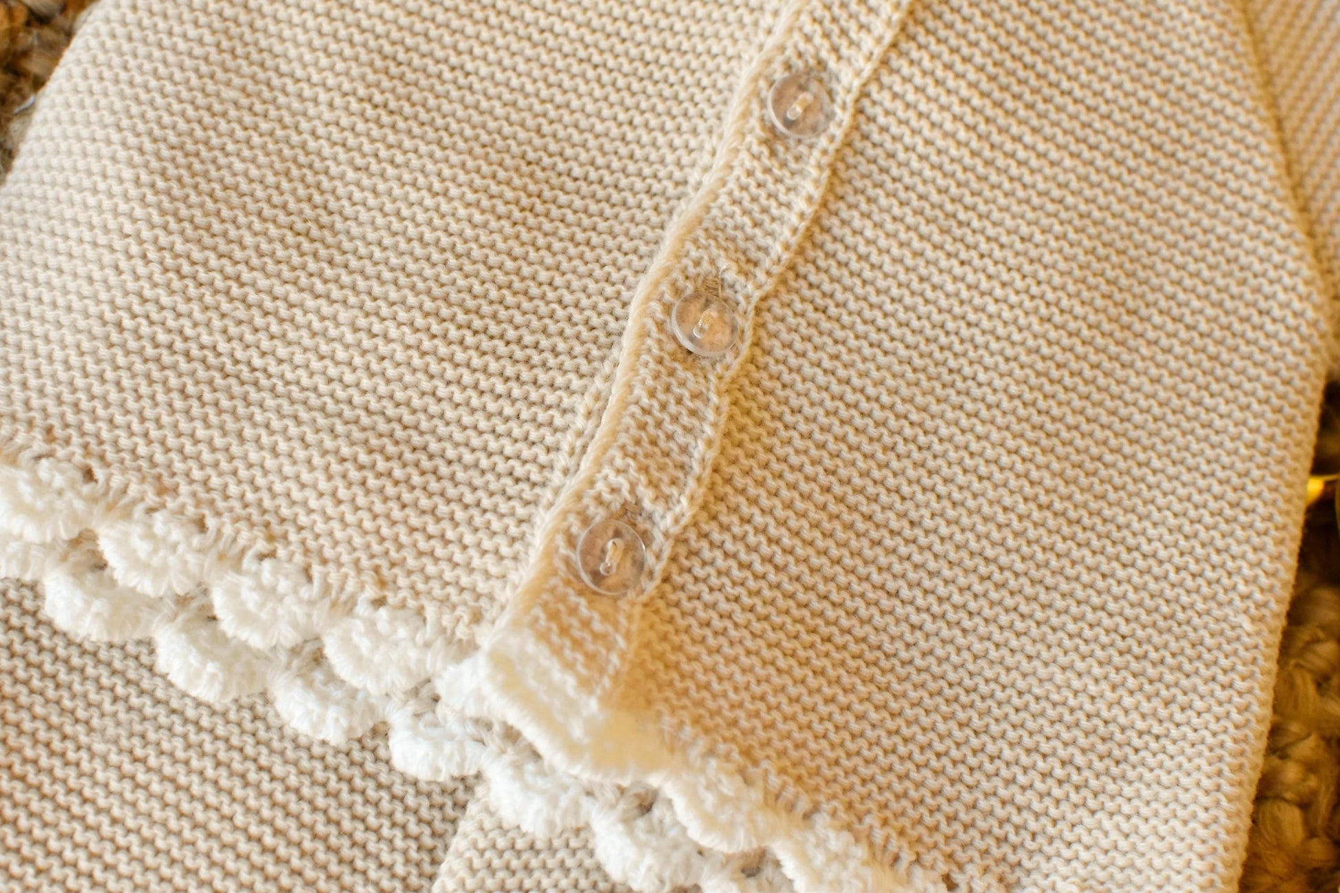 Knitted Small Lace and Points in Camel