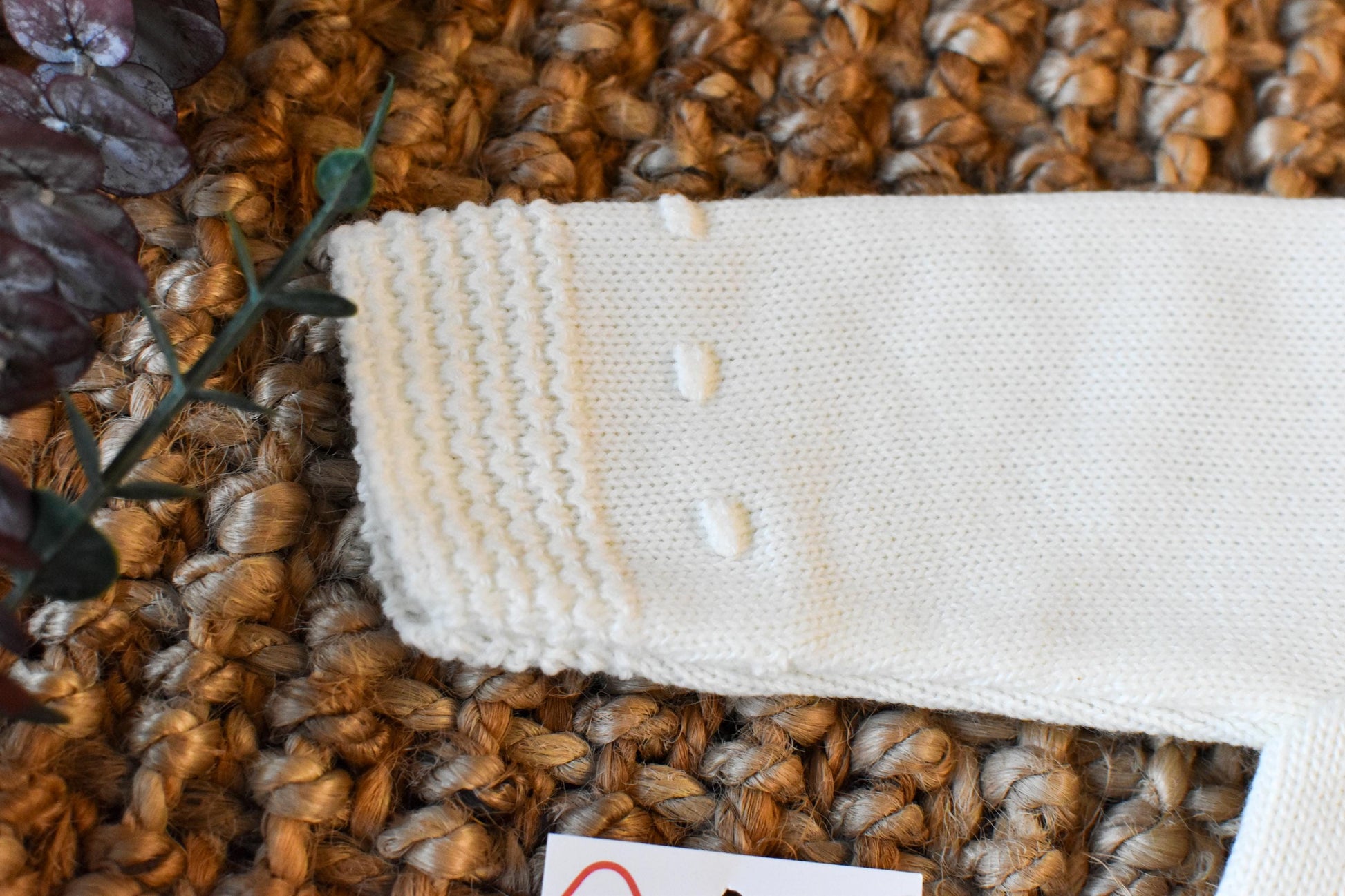 Knit Lines with Embroidered Neck in Beige