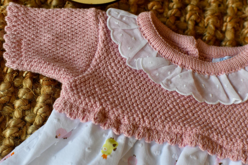 Knit Duck Dress with Socks in Pink