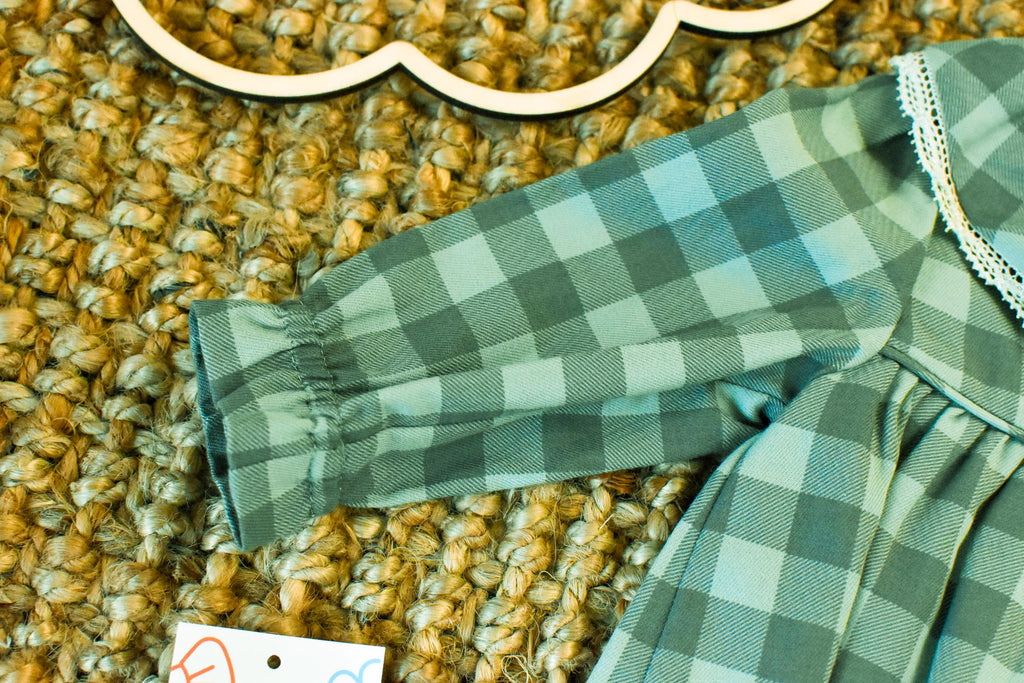 Vichy Dress for Girl in Green