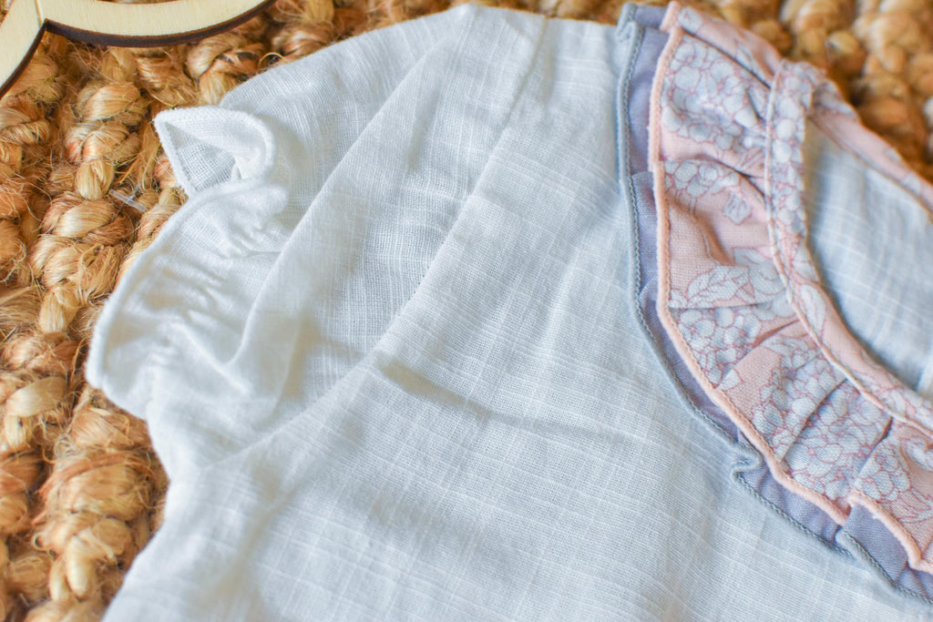 Girl Set with flowers in old rose