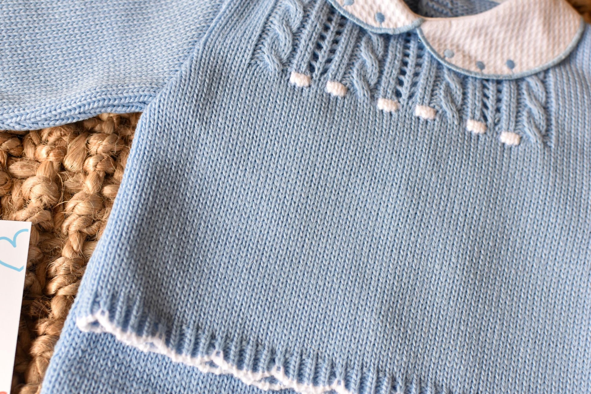 Knit Embroidery Set in Blue