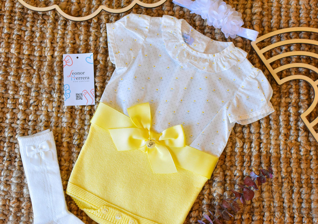 Body Set With Bor in Yellow