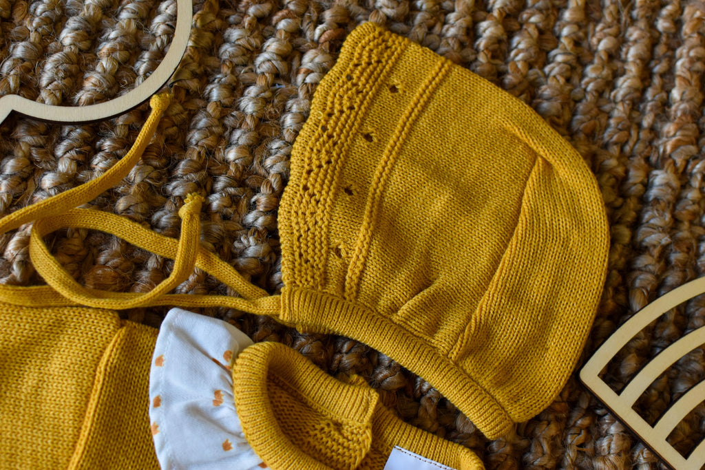 Knit Top Long Sleeve With bonnet with Stars