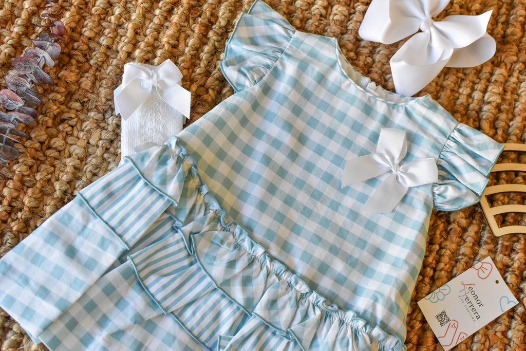 Vichy Dres in Turquoise